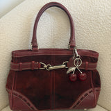 Coach Burgundy Suede Hamptons Carry-All Bag