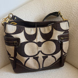Rare Coach Cream Signature Medium Tote Bag