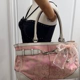 Coach Pastel Pink Signature Hamptons Carry-All Bag