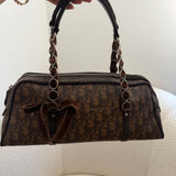 Brown Dior Romantique Trotter Boston Bag