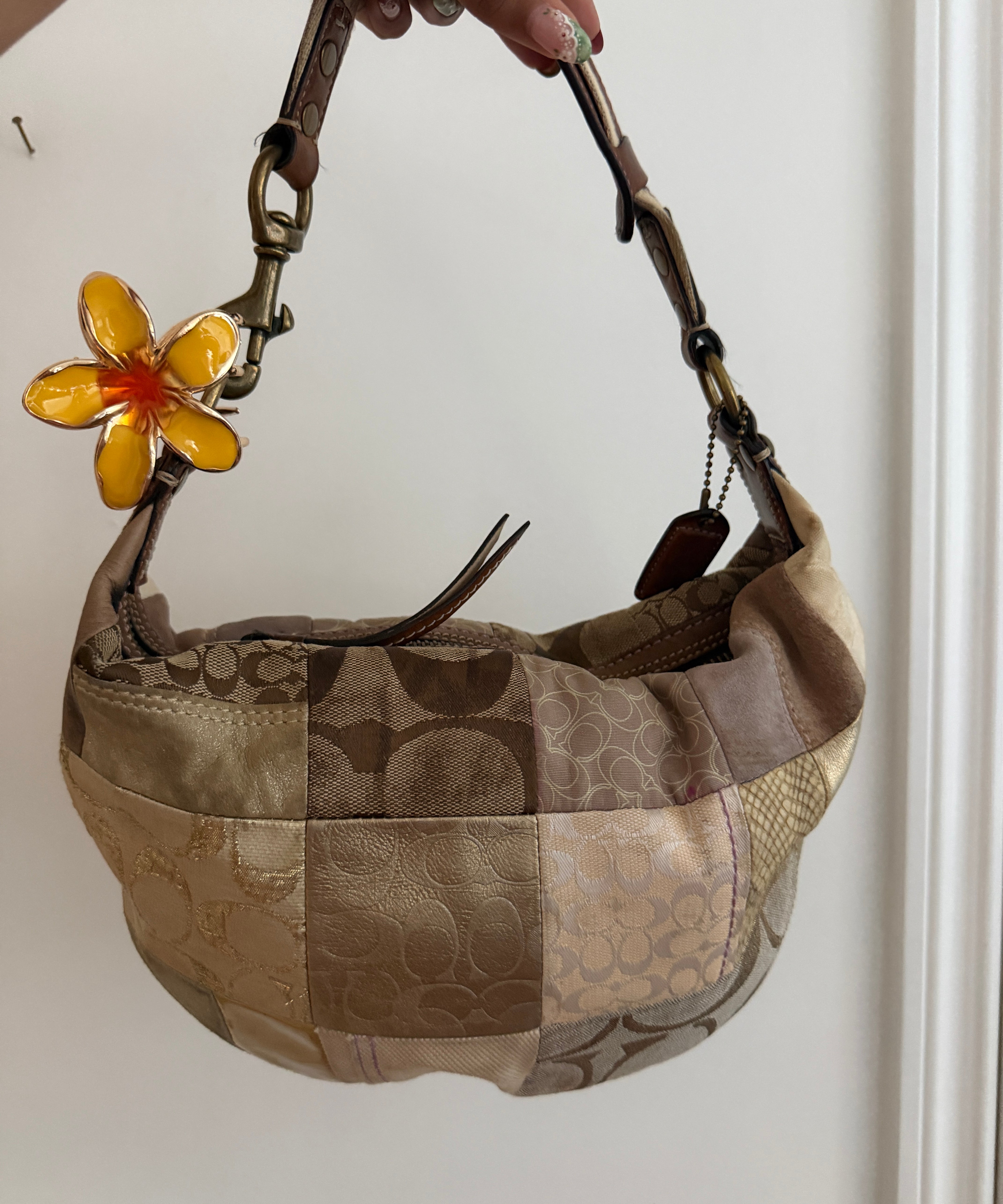 Coach Gold Patchwork Hobo Shoulder Bag