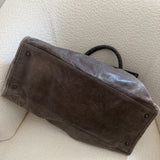 Mocha Balenciaga Lambskin Leather Work Bag