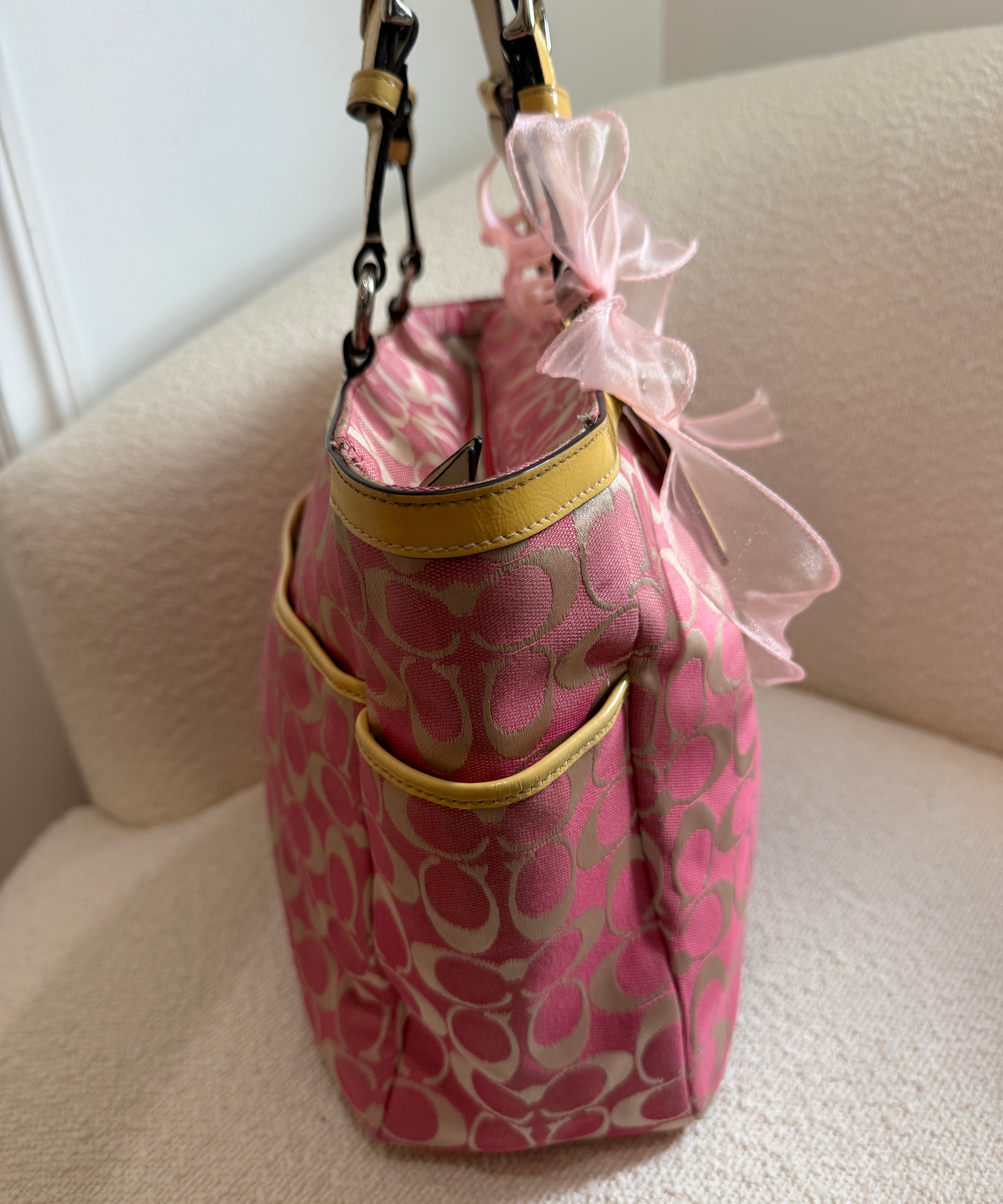 Rare Coach Pink Signature Tote Bag
