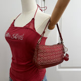 Rare Coach Red Signature Demi Hamptons Bag