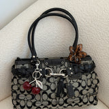 Coach Grey Signature Hamptons Carry-All Bag