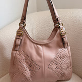 Coach Pink Leather Eyelet Maggie Shoulder Bag