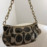 Rare Coach Navy Optic Lurex Clipped Shoulder Bag