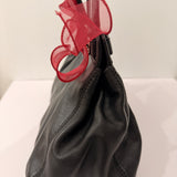 Black Leather Coach Garnett Turnlock Bag