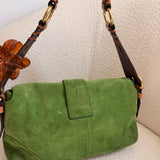 Coach Green Suede Double Pocket Soho Bag