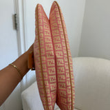 Rare Pink Fendi Zucca Baguette FF Shoulder Bag
