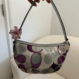Purple Optic Coach Signature Mini Bag