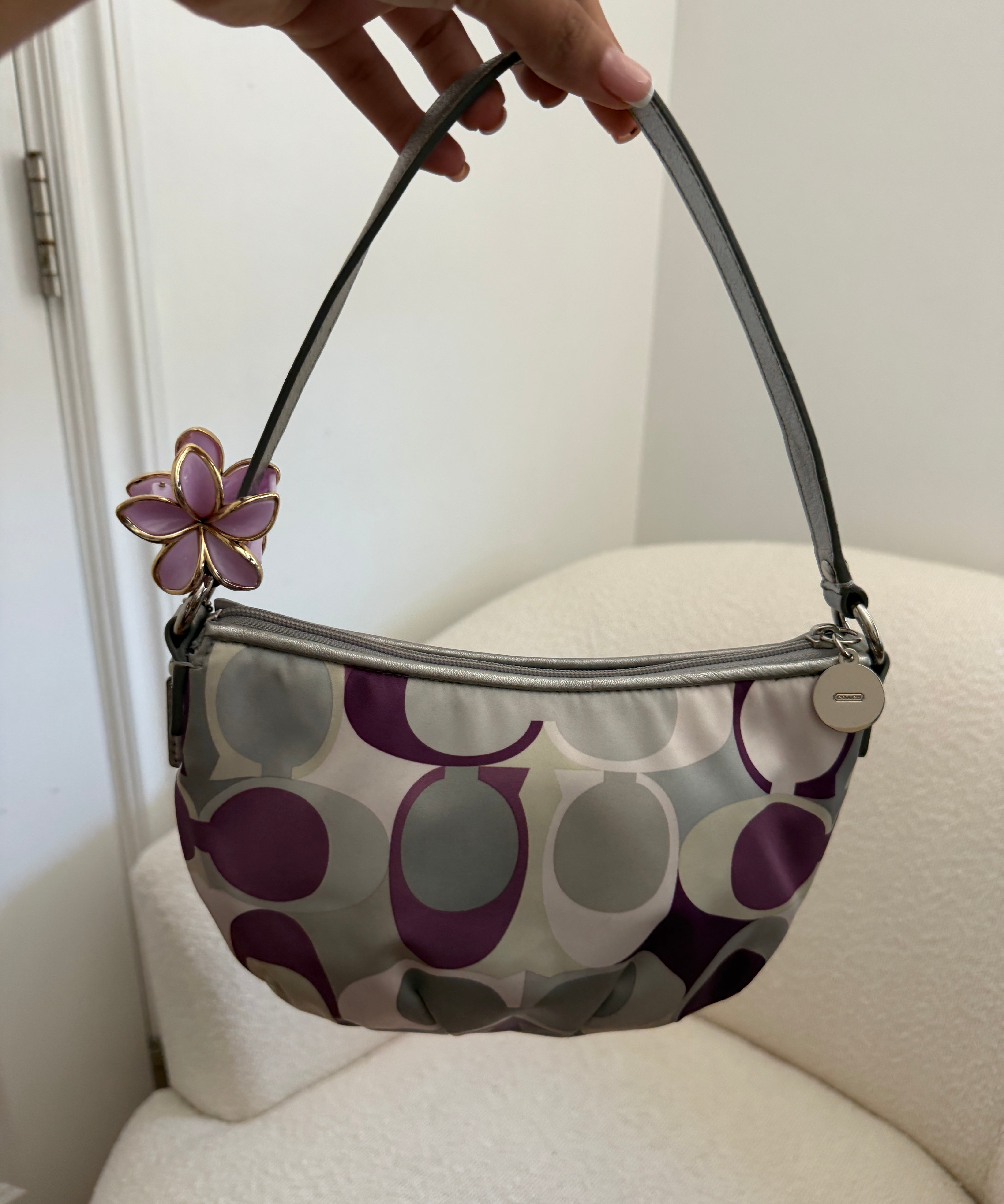 Purple Optic Coach Signature Mini Bag