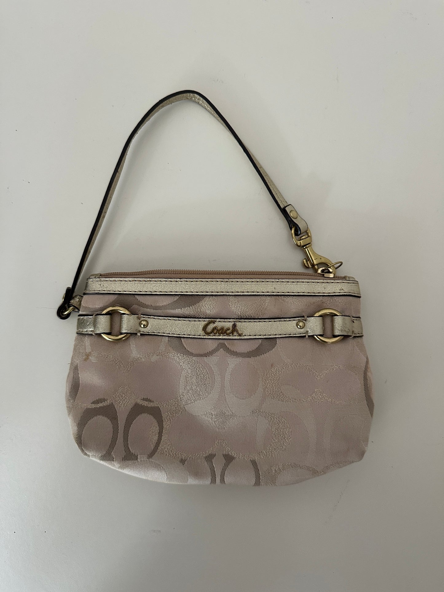 Coach Beige Optic Wrislet/Mini Purse