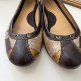 Coach Brown Patchwork Flats (Size 9)