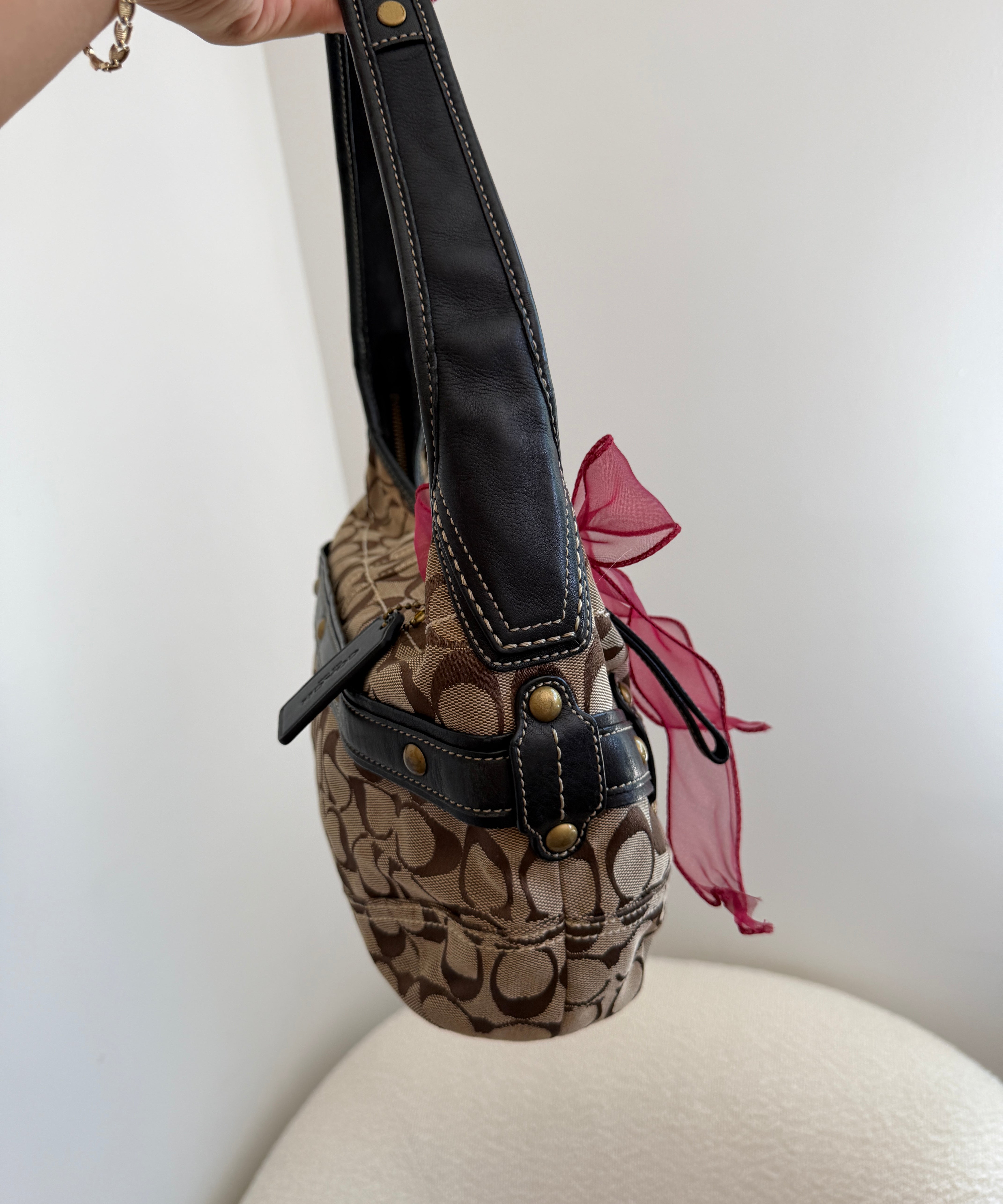 Brown Signature Coach Ergo Belted Shoulder Bag