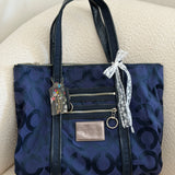 Coach Navy Poppy Tote Bag