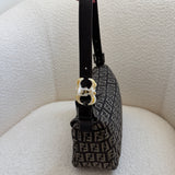 Navy Fendi Zucca Baguette FF Shoulder Bag
