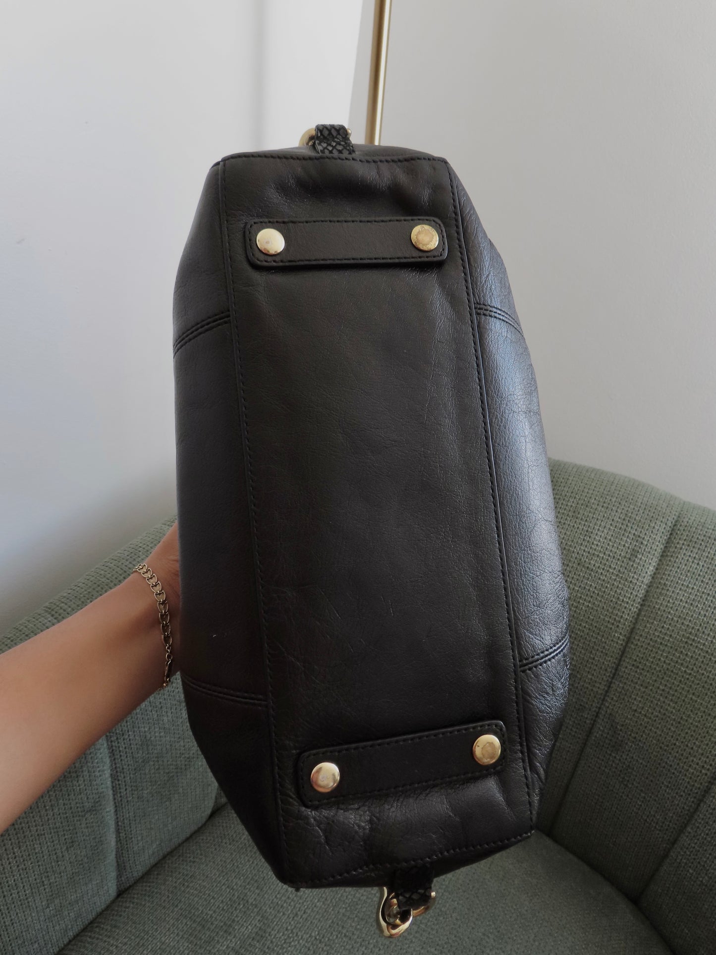 Coach Black Python Madison Satchel Bag