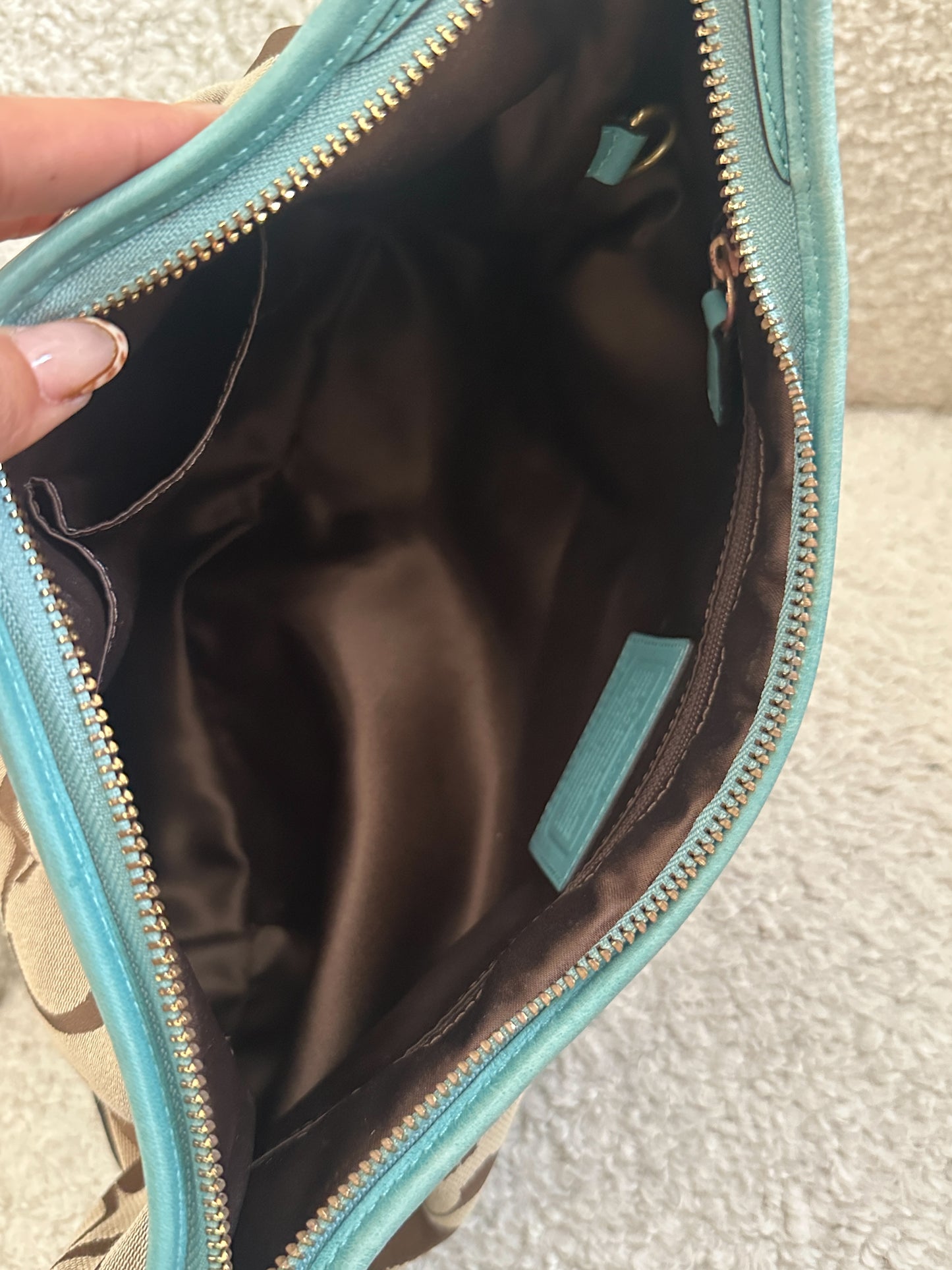 Coach Teal Monogram Ergo Bag