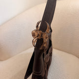 Coach Brown Signature Turnlock Ergo Flap Bag