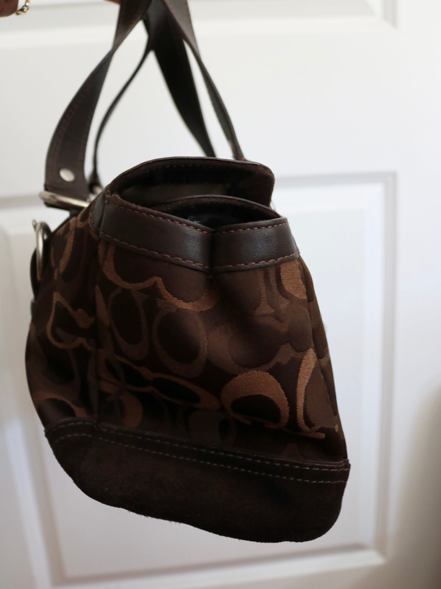 Coach Brown Chelsea Monogram Bowler Satchel