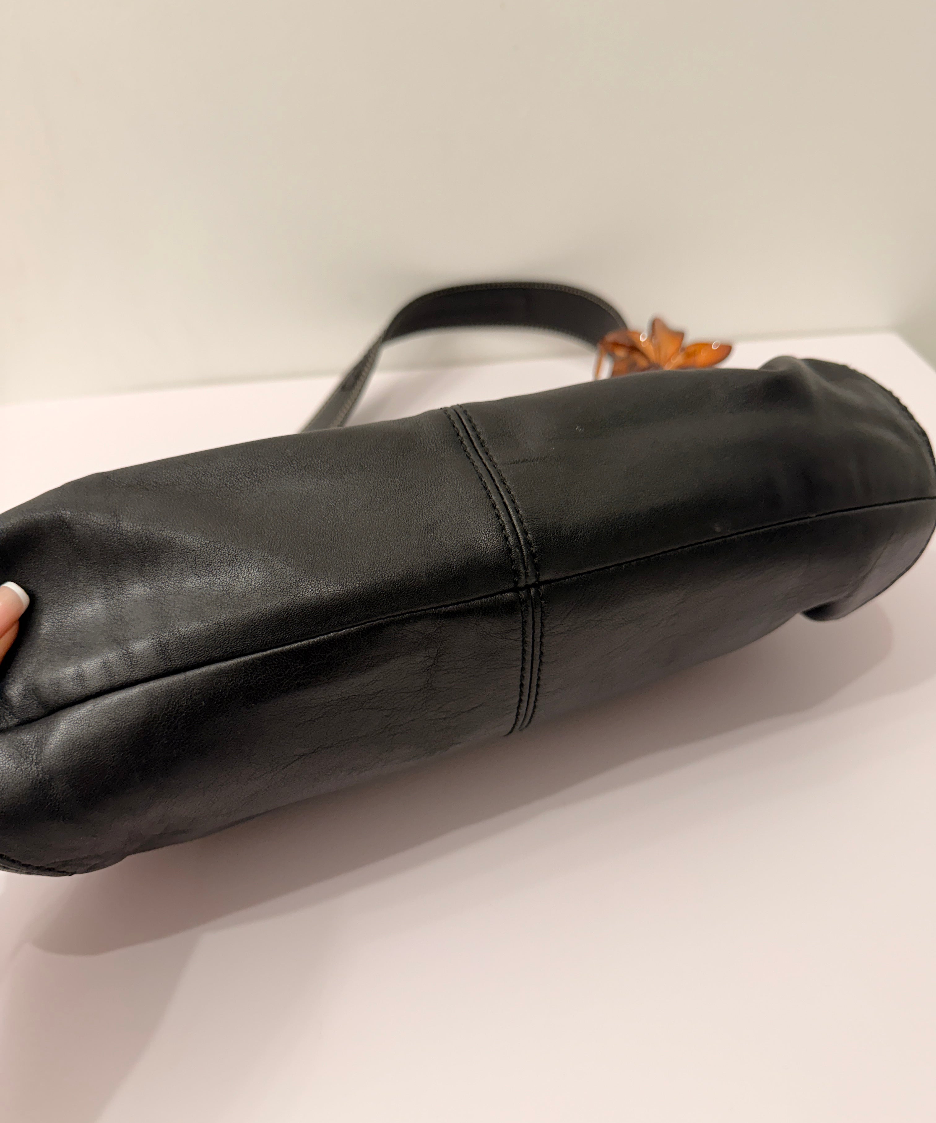 Coach Black Leather  Pleated Soho Bag