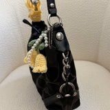 Coach Black Signature Medium Carly Bag