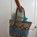 Coach Blue Stripe Tote Bag