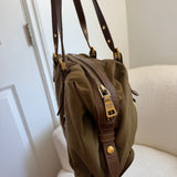 Olive Green Prada Tessuto Nylon Shoulder Bag