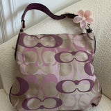 Coach Purple Optic Canvas Large Carly Bag