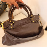 Balenciaga Brown Classic City Mini Leather Gold Hardware Bag