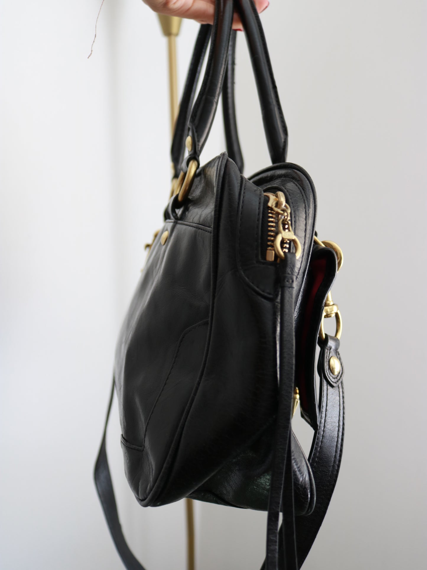 Coach Black Pushlock Satchel Bag