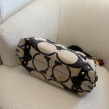 Rare Coach Chocolate Cotton Large Carly Bag