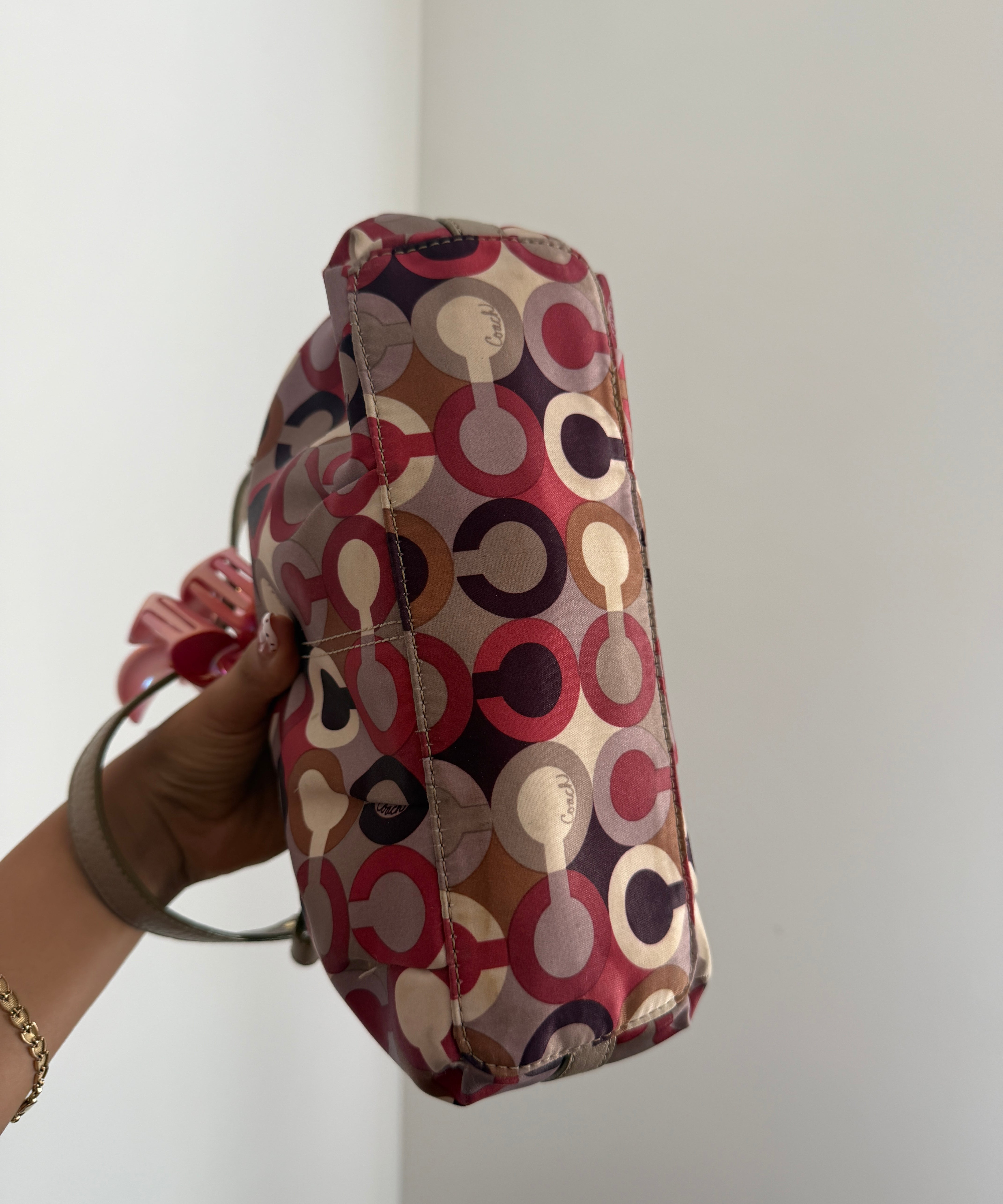 Coach Red Op Art Shoulder Bag