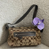 Brown Coach Signature Demi Shoulder Bag