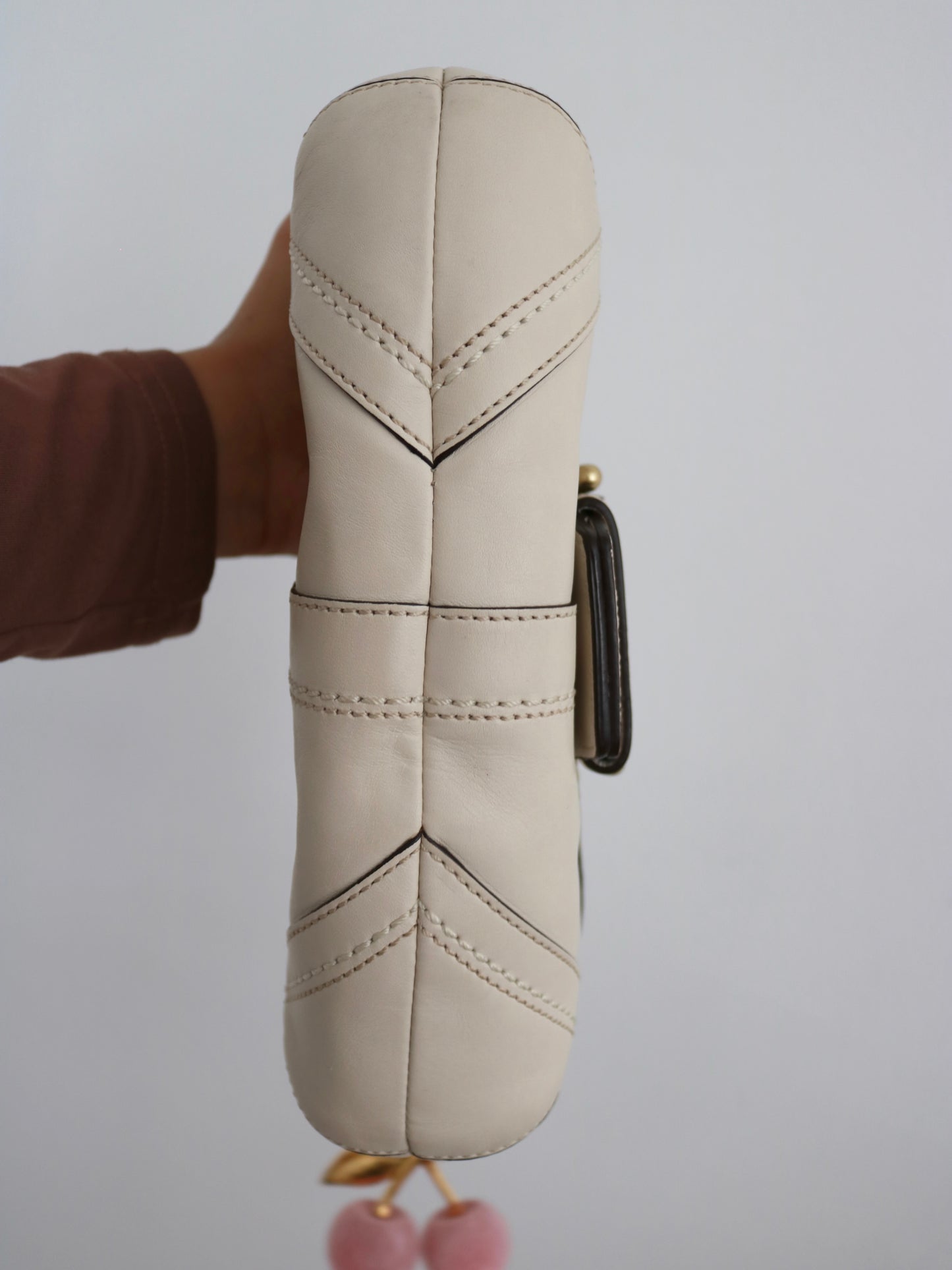 Rare Coach Cream Mini Soho Bag with Brass Hardware