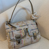 Rare Coach Poppy Multicolored Plaid Madras Bag