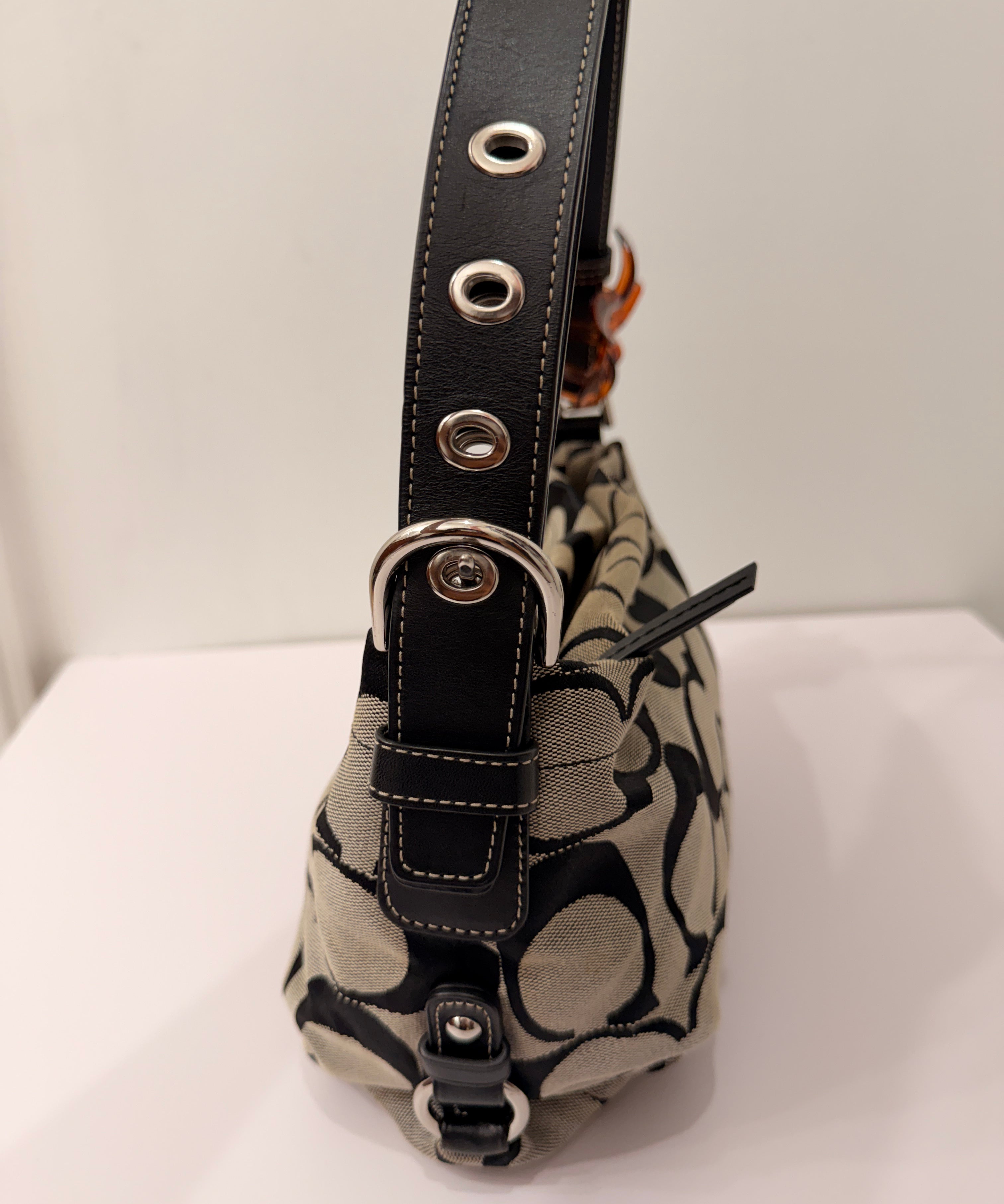 Coach Grey Monogram Shoulder Bag