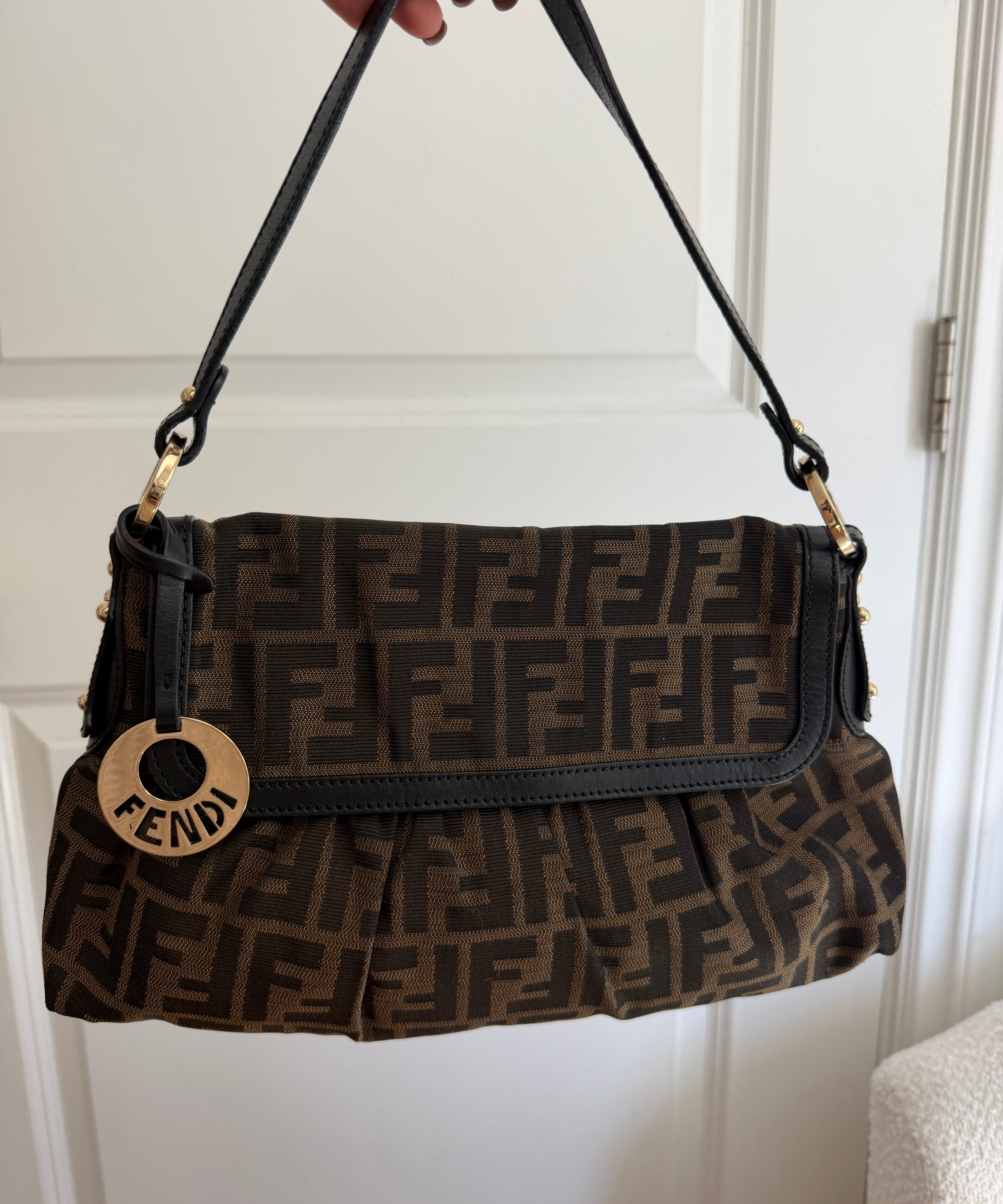 Brown Fendi Zucca Chef Shoulder Bag