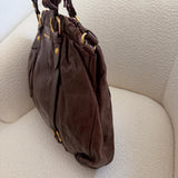 Miu Miu Brown Vitello XL Leather Bag