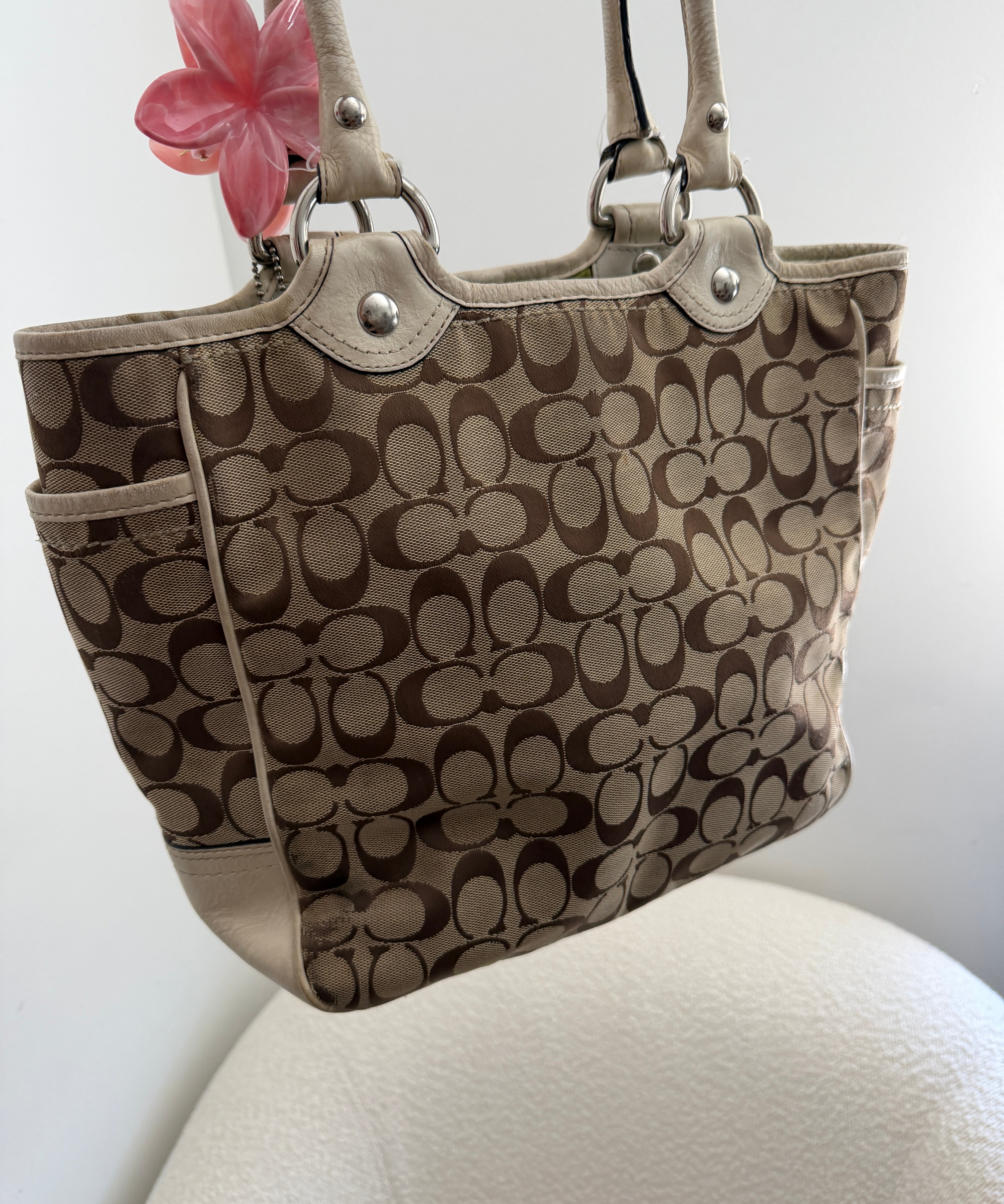 Spring Daisy Coach Signature Tote Bag
