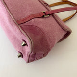 Coach Pink Tweed Hamptons Satchel Bag