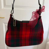 Coach Plaid Red Tweed Tartan Hamptons Shoulder Bag