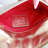 Limited Edition Coach Gold Mini Signature Lurex Clip Flap
