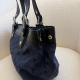 Coach Navy Shimmer Leather Soho Tote Bag