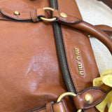 Miu Miu Tan Vitello Lux 2-Way Leather Hand Bag