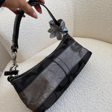 Coach Black Stripe Monogram Mini Carly Bag