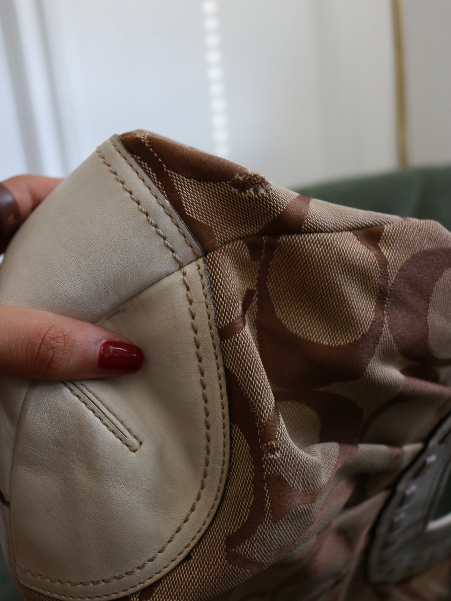 Coach Brown Signature Ergo Kisslock Bag