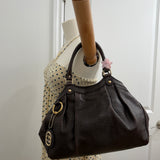 Brown Gucci Leather Sukey Tote Bag