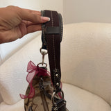 Coach Brown Stripe Signature Shoulder Bag